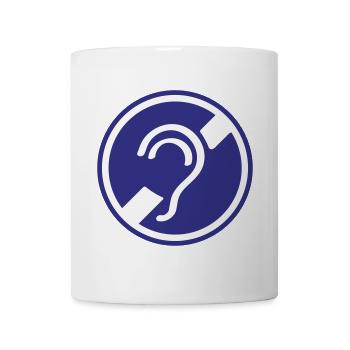 Deaf, hard of hearing, deafness, hearing loss sign - Mug - white - Front