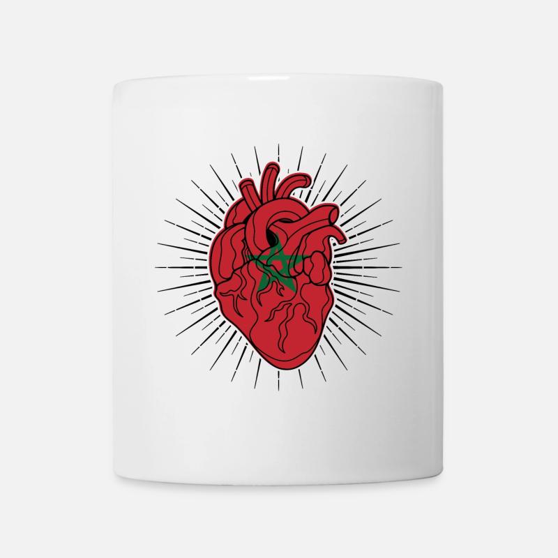 Cœur drapeau du Maroc - Mug blanc - blanc
