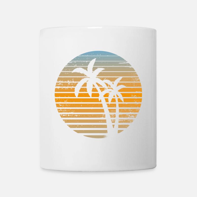Palmier Crépuscule Strié - Mug blanc - blanc