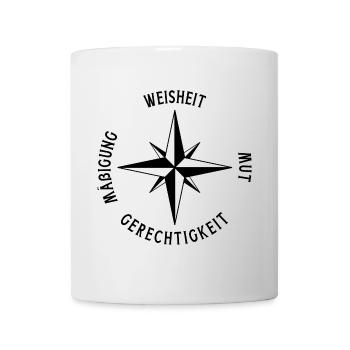 Stoische Kardinaltugend Stoizismus Stoa Tugend - Tasse - Weiß - Vorne