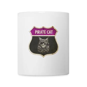 Motif écusson pirate de chat - Mug blanc - blanc - Devant