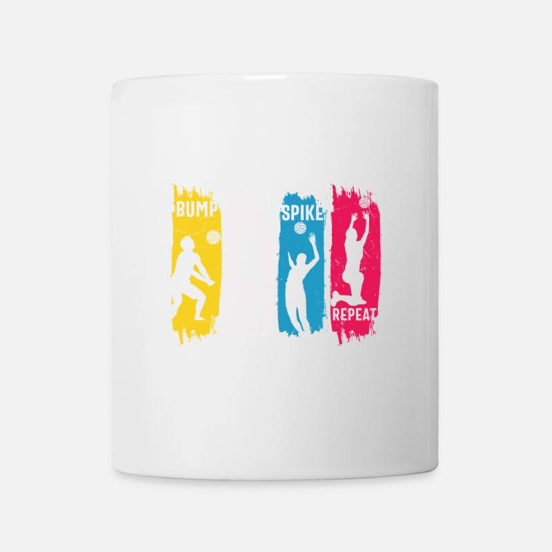 Volleyball Bump Set Spike Répéter - Mug blanc - blanc