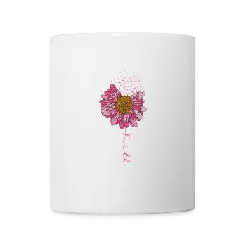 Flower Faith Brustkrebs Bewusstsein - Tasse - Weiß - Vorne