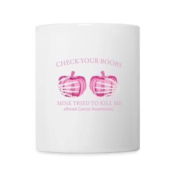 Check Your Boobs Breast Cancer Pumpkin - Mug - white - Front