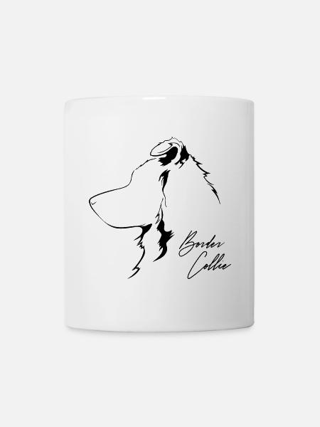 BORDER COLLIE Profil Chiens Chien Wilsigns - Mug blanc - blanc
