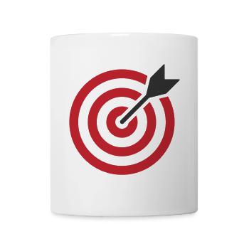 Zielscheibenpfeil - Tasse - Weiß - Vorne