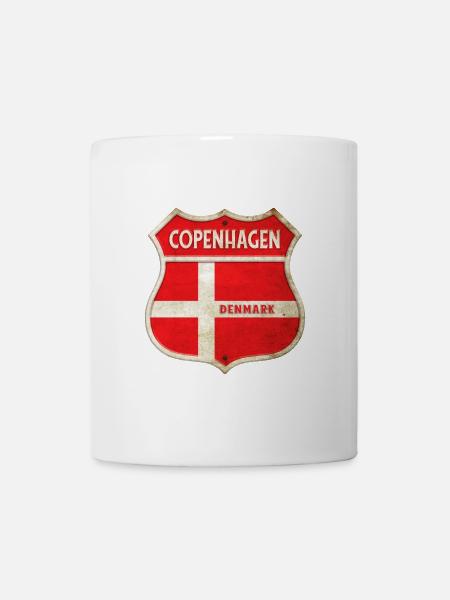 Kopenhagen Dänemark Wappen Flaggen Design - Tasse - Weiß