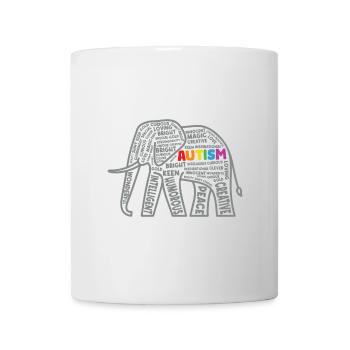 Autismus Bewusstsein Elefant Typografie - Tasse - Weiß - Vorne