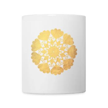 Blume Mandala Gold Yoga Ornament Sonne Zentrum om - Tasse - Weiß - Vorne