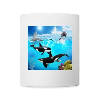 Unterwasserkapsel: Orca- und Delfintauchgang - Tasse - Weiß - Vorne