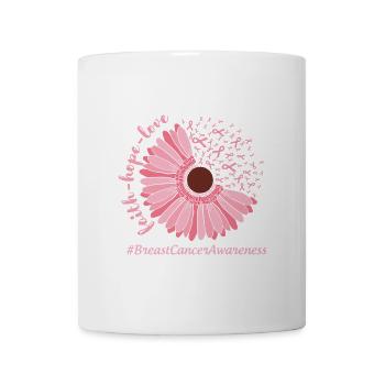 Brustkrebs Bewusstsein Rosa Blume - Tasse - Weiß - Vorne
