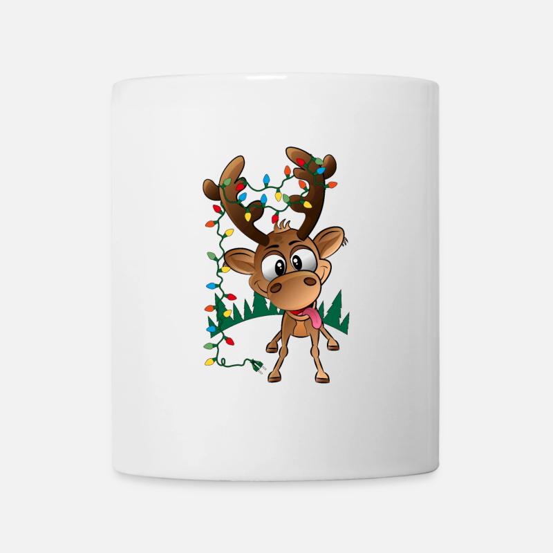 Rodolphe de renne de Noël avec lumières led - Mug blanc - blanc