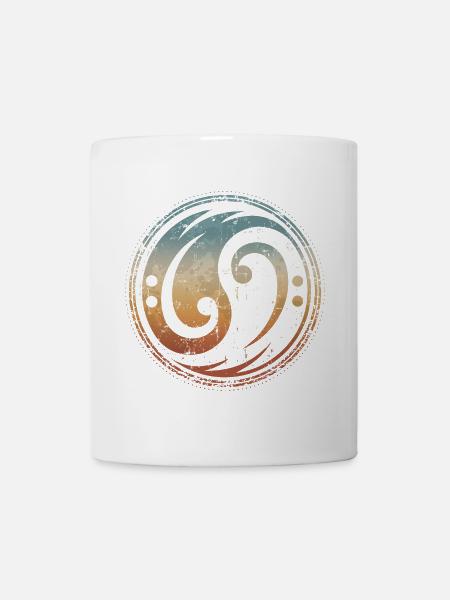 Bass Bassschlüssel Yin Yang Bass für Bassist - Tasse - Weiß