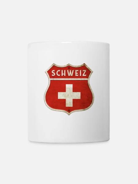 Schweiz Wappen Flaggen Design - Tasse - Weiß