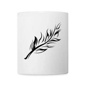 Feder Illustration Natur Logo Vogel Symbol icon - Tasse - Weiß - Vorne