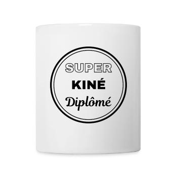 super kiné diplômé badge kinésithérapeute - Mug blanc - blanc - Devant