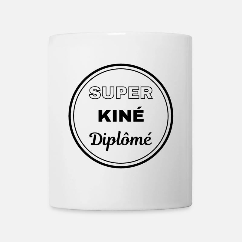 super kiné diplômé badge kinésithérapeute - Mug blanc - blanc