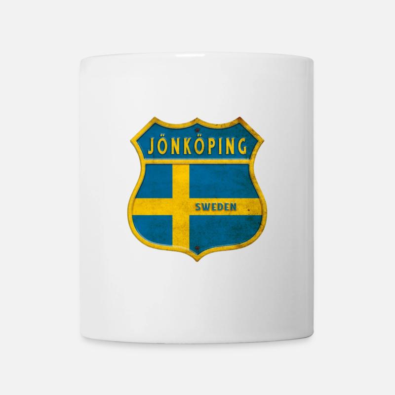 Jönköping Schweden Wappen Flaggen - Tasse - Weiß