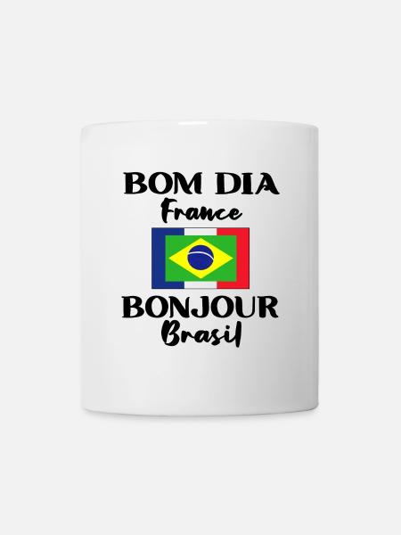 Brésil France Drapeau Brésilien Cadeau - Mug blanc - blanc