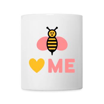 Bees love me (Biene, Herz) - Tasse - Weiß - Vorne