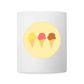 Eis Eiscreme Erdbeereis Vanilleeis Schokoeis - Tasse - Weiß - Vorne
