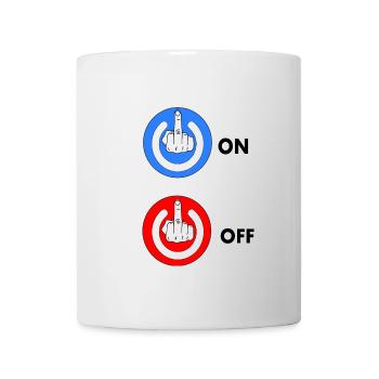 Mittelfinger EIN und AUS - Tasse - Weiß - Vorne