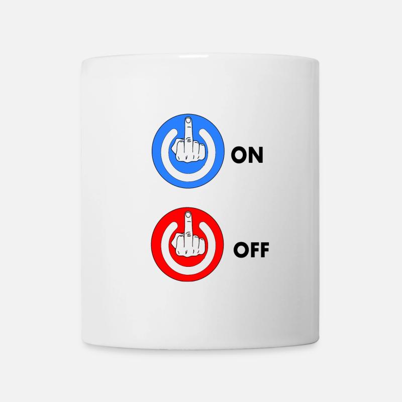 Mittelfinger EIN und AUS - Tasse - Weiß