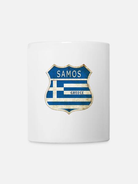 Samos Griechenland Wappen Flaggen Design - Tasse - Weiß