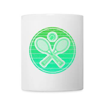 Raquettes de tennis croisées et balle de tennis - Retro Green - Mug blanc - blanc - Devant
