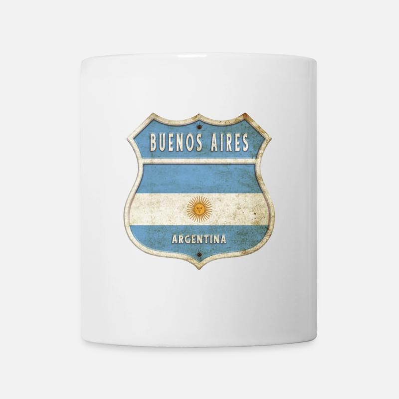 Buenos Aires Argentinien Wappen Flaggen Design - Tasse - Weiß