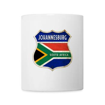 Johannesburg Südafrika Wappen Flaggen Design - Tasse - Weiß - Vorne