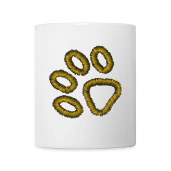 goldene Tiger Pfote - Tasse - Weiß - Vorne