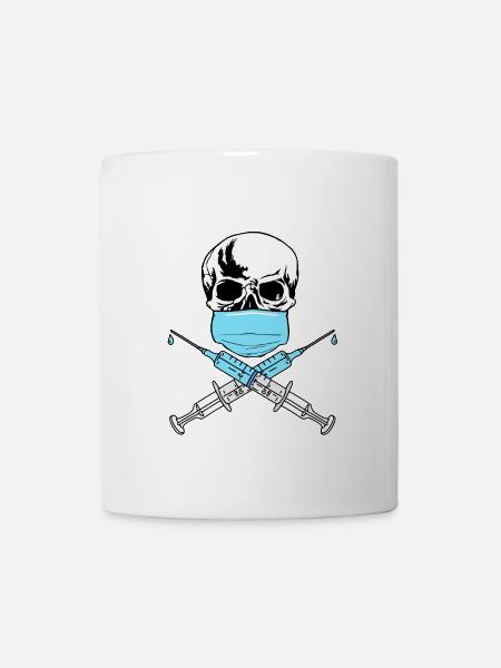 tête de mort vaccin - Mug blanc - blanc