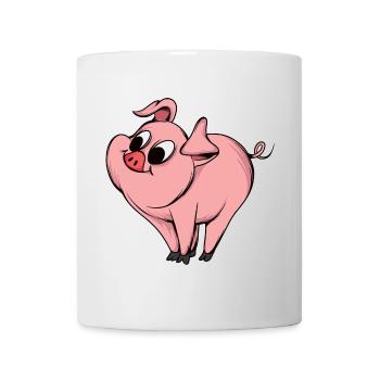 Playful Pig Cartoon Design - Mug - white - Front
