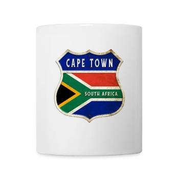 Le Cap Afrique du Sud Armoiries Drapeaux Design - Mug blanc - blanc - Devant