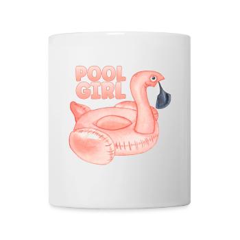 Pool Girl Flamingo Schwimmring Sommer Party - Tasse - Weiß - Vorne