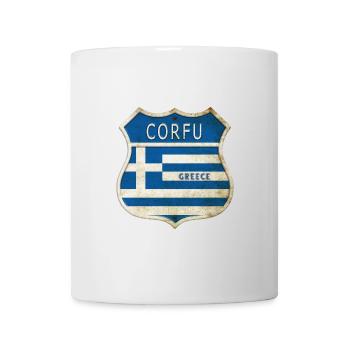 Corfou Grèce Armoiries Drapeaux Design - Mug blanc - blanc - Devant