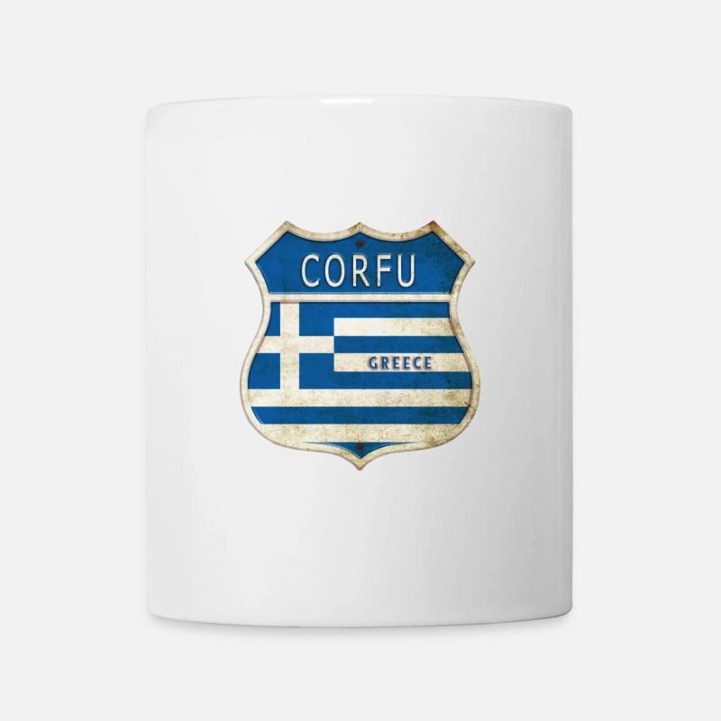 Korfu Griechenland Wappen Flaggen Design - Tasse - Weiß