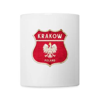 Krakau Polen Wappen Flaggen Design - Tasse - Weiß - Vorne