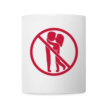 Forbidden Sign Kissing - Mug - white - Front