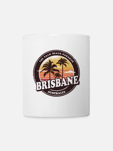 Brisbane Australia Vintage Beach Design - Mug - white