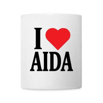 T-Shirt Ich liebe Aida T-Shirt Geschenkidee - Tasse - Weiß - Vorne
