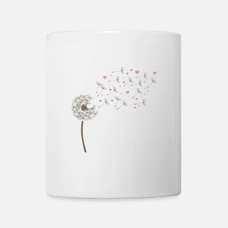 Pusteblume mit Herzen – Liebe & Verliebt - Tasse - Weiß