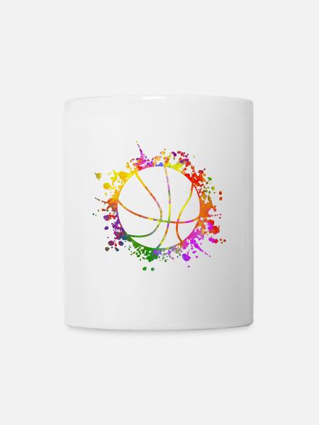 Basketball Paint Splatters colorful - Mug - white