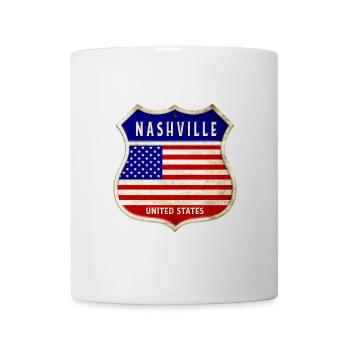 Nashville États-Unis Armoiries Drapeaux - Mug blanc - blanc - Devant