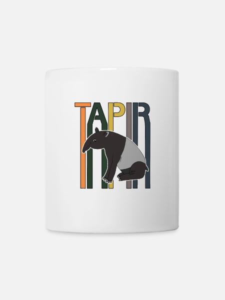Tapir Retro Schrift Geschenk - Tasse - Weiß