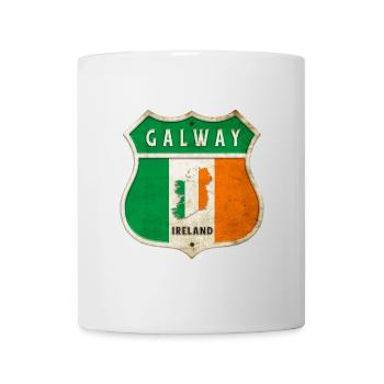 Galway Irland Wappen Flaggen Design - Tasse - Weiß - Vorne