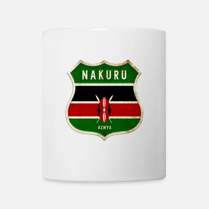 Nakuru Kenya Armoiries Drapeaux Design - Mug blanc - blanc