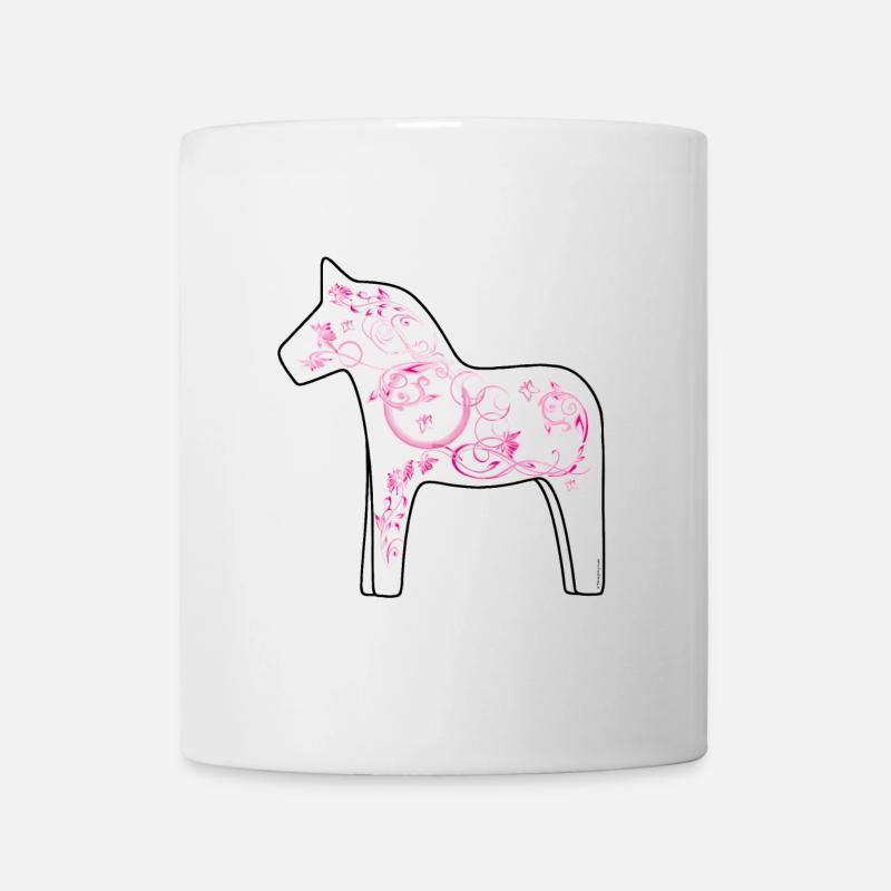 Dala Pferd Pink - Tasse - Weiß