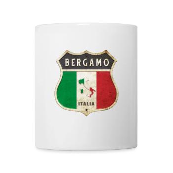 Bergamo Italien Wappen Flaggen Design - Tasse - Weiß - Vorne